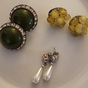 Lovely Vintage Earrings 3 Pair